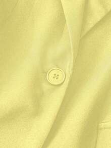 Blazer casual de unicolor para mujer - Amarillo - Ver 4