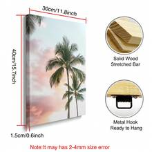 1/2pcs Framed/Unframed Summer Tropical Seascape Sunset Canvas Poster, Palm Tree, Ocean Wave, Beach House Wall Art Print, Modern Home Decor For Apartment, Living Room, Bedroom - A - View 20