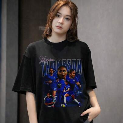 Alyssa Thompson Chelsea Women Shirt ComfortColors, Retro Bootleg Football Tee, Unisex & Kids Sizes