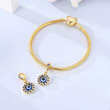 18k Gold Plated Classic Unique Rotating Eye Sun Eye Charms For Bracelets Religious Symbol Decoration Daily Accessories Creative Versatile Women's Fashion Jewelry Gifts Perfect Gift For Celebrating Festivals Bracelets Necklaces DIY Pendant Beads Making - Gold - View 2