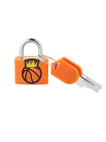 Basketball Pattern Luggage Lock, Small Suitcase Padlock With Key, Strong Copper Lock Core With Plastic Shell (Easy Lock Matching), Compact And Durable, Luggage Lock, Suitcase Mini Padlock, Travel Bag Metal Key Lock - Multicolor - View 18