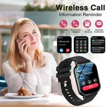 Smartwatch con pantalla HD, equipado con pantalla curva LED a color de alta definición, compatible con multilenguaje, pantalla táctil completa, reproductor de música, función de llamada, notificación de mensajes - Multicolor - Ver 6