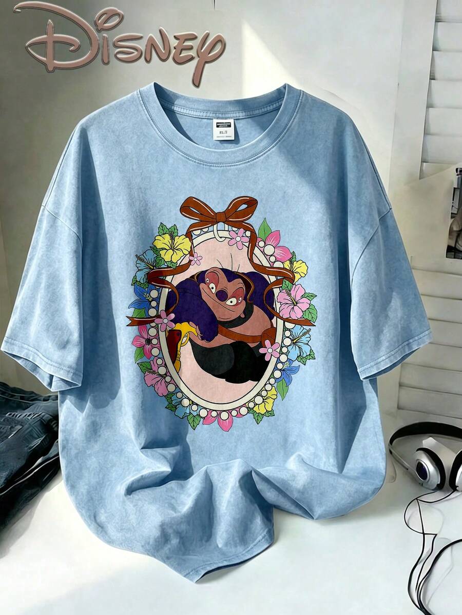 Disney Oversize Round Neck Washed T-Shirt With Disney Jumba Jookiba Print, Disneyland, Disney Animal Kingdom, Disney Family Vacation Trip, Summer Outfits For Women, Vacation Outfits Women, Dresses,, Dresses For Women, Summer Clothes, Summer Tops, Capris For Women, Rompers For Women, Jeans For Women, Jorts, Graphic Tees Women, Tank Tops Women, Dresses For Women Summer, Summer Tops, Summer Clothes, Summer, Swimsuits For Woman, Bathing Suits For Women, Bikinis, White Tank Top, Women Sweatshirts & Hoodies, Cord Sets For Women, Trajes Elegantes De Mujer, Conjuntos De Dos Piezas Para Mujer, Skirt Two Piece Set, Conjuntos De Mujer, Blusas, Trajes De Mujer Casual, Free Shipping, Co Ords Sets Women, Faldas - 淺藍色 - 查看 1