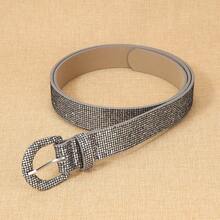 APLCSEY 1pc Fully Rhinestoned Silver Rhinestone Waist Belt, Women's Shiny Decorative Belt For Party, Nightclub, Sexy Outfit - Grey - View 3
