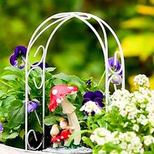 Vintage Mini Iron Garden Decor, Mini Courtyard Arch Decor, Garden Accessories, Vase, Rusty Arch, Gardening Plant, Plant Stand, Suitable For Potted Decor And Climbing Plant Support - Arch - View 1