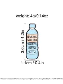 Sarcastic Hydration Reminder Brooch, Unique Accessory For Daily Use, Perfect Gift Idea, Stylish Pin For Clothing & Bags - Baby Blue - View 3