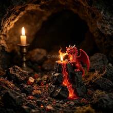 Volcano Dragon Silicone Mold, 3D Fire Dragon Lava Mountain Mold For Candle Making, Resin Casting & Plaster Crafts, Summer Holiday Gothic Decor, Non-Stick Reusable DIY Craft Mold For Halloween & Fantasy Home Decor - White HZ-wJ0077 - View 1