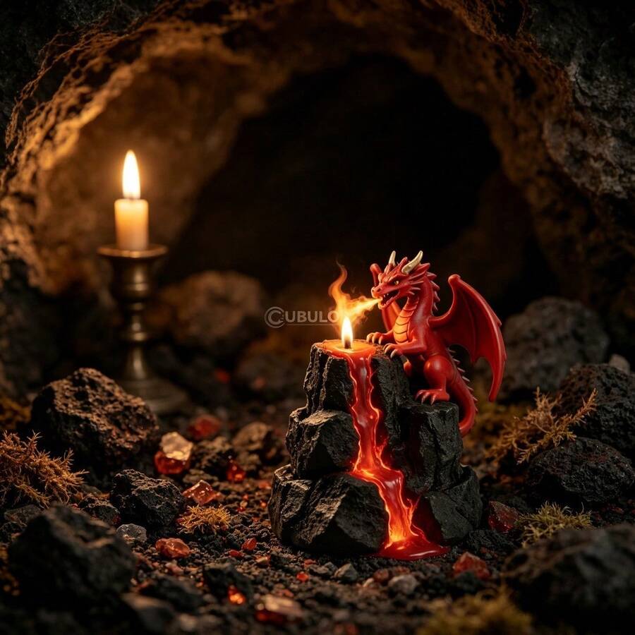 Volcano Dragon Silicone Mold, 3D Fire Dragon Lava Mountain Mold For Candle Making, Resin Casting & Plaster Crafts, Summer Holiday Gothic Decor, Non-Stick Reusable DIY Craft Mold For Halloween & Fantasy Home Decor - White HZ-wJ0077 - View 1