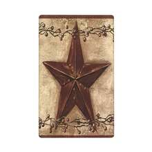 1 pieza Cubierta de placa de interruptor con estampado de estrella y bayas de granero rojo, cubierta de salida de estilo campestre para decoración del hogar, placa de pared duradera para uso doméstico - Multicolor - Ver 11