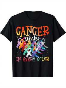 Fighting Cancer Is Difficult, Regardless Of Its Color; Wear This T-Shirt To Support This Cause. - Black - View 6