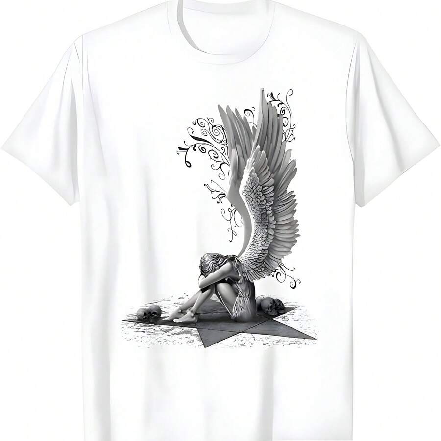 Espiral original - Ángel esclavizado - Camiseta Ángel gótico - Blanco - Ver 1