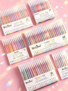 Bộ 60 bút nhũ kim loại, bút gel lấp lánh như cát chảy, bút dạ quang neon dùng để vẽ tranh, phác thảo, làm sổ lưu niệm, nhật ký, có sẵn các gói 1 chiếc/24 chiếc/36 chiếc/60 chiếc, món quà tuyệt vời cho sinh nhật, Giáng sinh, Ngày Valentine, Năm mới, Lễ Phục sinh. - Bộ - Xem 1