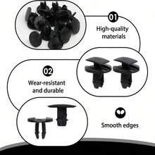 50pcs Car Plastic Fastener Rivets, Bumper Fender Splash Guard Clips, Black Trim Panel Fasteners, Body Panel Installation Fastening Auto Repair Tools - 50Pcs Press-fit Buckle - View 2