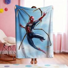 1pc Cartoon Character Printed Blanket,Superhero Movie Print Blanket,Retro Cartoon Style Throw Blanket,Cartoon Character Printed Blanket,All-Season Universal Nap Blanket,Character Home Decor Blanket,Modern Fashion Gift Suitable For Home Bedroom Bed Sofa Office Lunch Break Cover Picnic Blanket - Nhiều màu - Xem 3