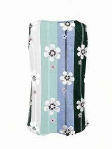 Selamara Blusa sin mangas de verano para mujer con estampado de mariposas y flores, cuello en V, diseño de cuello elegante, ajuste delgado, casual - Blanco - Ver 2