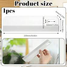 Mini escobilla de goma de silicona pequeña de 8.6 pulgadas para ducha puertas de vidrio rascador de limpieza de ventanas para espejo fregadero baño blanco y gris - Blanco - Ver 4