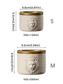 DearDali 1个120/250毫升3D立体浮雕陶瓷咖啡杯，复古动物主题马克杯，高温釉烧，经久耐用，适用于家庭/办公室/咖啡馆，可用作拿铁杯、咖啡杯、沙特阿拉伯咖啡杯，是送给咖啡爱好者的绝佳礼物，也适合家庭、办公室、咖啡馆或返校季使用。 - 彩色 - 查看 2