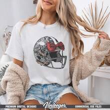 Coquette American Football Helmet | Soccer Sublimation | Red Soccer Ribbon | Retro Soccer Jersey Design | Red Soccer Design In PNG Format - 白色 - 查看 1