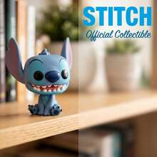 Funko POP! : Lilo & Stitch - Smiling Sittande Stitch #1045 Vinylfigur - Officiell Samlarfigur Actionmodell, Estetisk Skrivbordsprydnad, Perfekt Gåva För Fans Och Samlare - Multifärgad - Visa 4