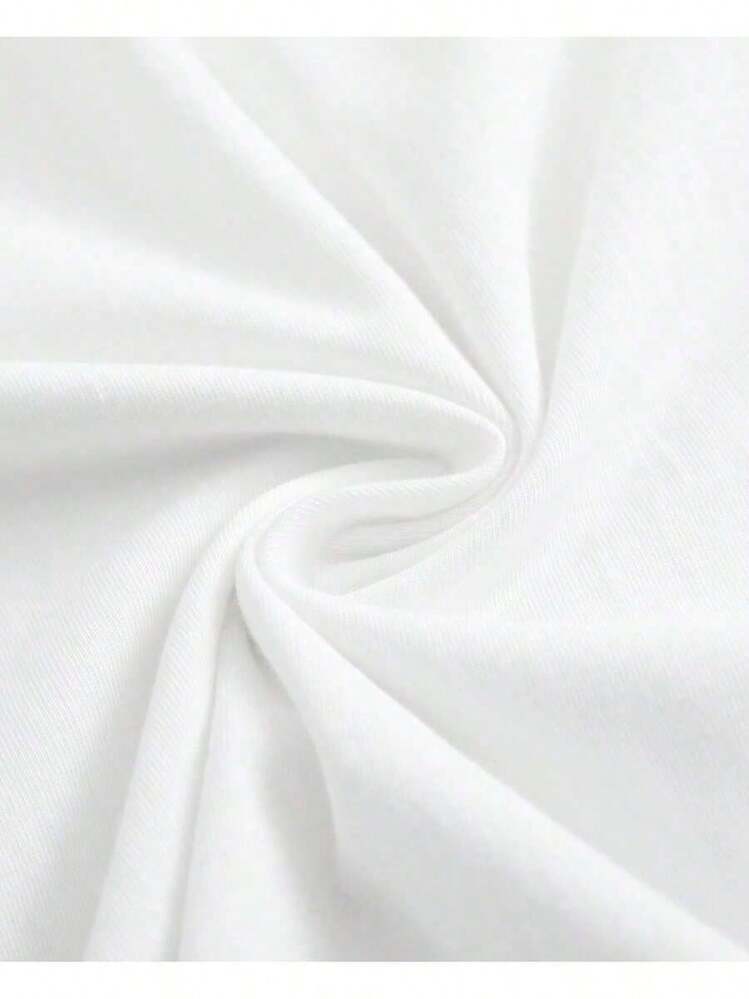 Camiseta de Cuello Redondo con Estampado Gráfico de "Canasta de Baloncesto Pintada a Mano", Cómoda y Moderna, Estilo Casual Diario para Hombres 2025, Manga Corta de Algodón Puro, Moda de Verano, Esencial para Citas y SalidasTee - Blanco - Añade 4