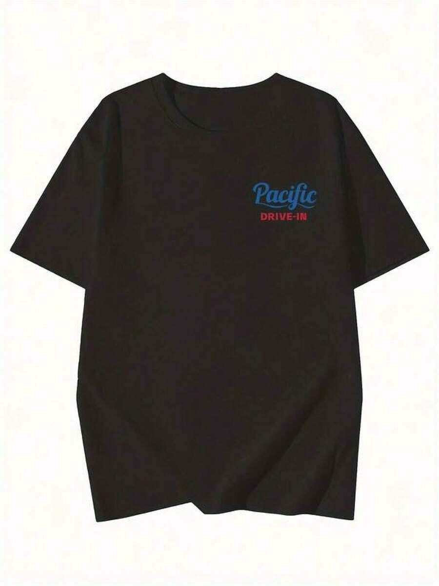 100% Algodón Premium: T-shirt moderna diseño atractivo elegante estilo urbano ocio casual ideal para jóvenes adultos color negro talla variada moda urbana  actuales- Ropa de Moda Casual Suave y Transpirable para Diario - Negro - Ver 1