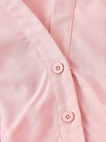MOD Blusa blanca elegante con mangas de farol y cintura anudada, simple y versátil para el trabajo y el transporte, blusas elegantes para mujeres, camisa con lazo, blusa blanca con lazo delantero, blusas blancas elegantes, camisas y blusas, camisa con lazo, vintage, retro, estilo de dinero antiguo, blusas casuales para mujeres, blusas elegantes para mujeres, blusas de trabajo para mujeres, blusa ajustada, estilo baddie, vestido de San Valentín para mujeres, mujeres de primavera, vestido de San Valentín para mujeres, mujeres de primavera, vacaciones de verano, blusas para mujeres de fiesta - Rosa - Ver 3