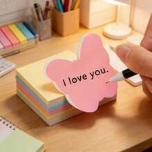 500pcs Creative Assorted Rainbow Sticky Notes, Butterfly Shaped Design With Rainbow Macaron Layered Effect, Suitable For Marking Notes, Leaving Messages, Decorating Planners, Desktop Decor, Applicable For Classroom, Office, Planner DIY And More - one-size - View 5