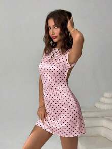 Vestido mini sexy sin espalda 95% algodón, esencial para el verano, adecuado para el uso diario, citas, fiestas, Navidad, Año Nuevo, Acción de Gracias, fiestas, bodas, playa, ceremonias de graduación, moda, elegante, casual, salidas, citas, reserva - Rosa - Ver 5