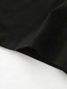 Una divertida camiseta de manga corta estampada con un diseño único y juguetón inspirado en corbatas, una camiseta de manga corta informal y a la moda para mujer, una elegante y cómoda camiseta de cuello redondo con estampado divertido, una camiseta ideal para regalar, una cómoda camiseta de cuello redondo para mujer 100% algodón. - Negro - Ver 6