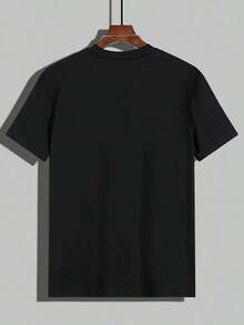 Camiseta de algodón 100% de peso pesado para hombre - Estampado gráfico retro de montacargas, corte holgado informal, transpirable, cuello redondo, manga corta, estilo de ropa de trabajo de temática industrial con diseño de montacargas amarillo, lavable a máquina, comodidad para todas las estaciones, para almacén y uso casual, inspiración vintage, diseño de color puro, moda para el lugar de trabajo, para amantes del estilo informal, inspiración constructiva, ropa clásica de calle, lavable a mano, ropa práctica, para hombres con estilo vintage - Camiseta unisex de algodón de manga corta y cuello redondo, estilo callejero vintage, blusas para mujer. blusas.blusas casuales para dama.Impresión de osos cariñosos.Camiseta estampada Impresión de osos cariñosos. - Negro - Ver 2
