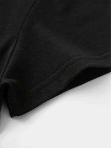 Cozy Comfy Lounge Casual Summer Short Sleeve T-Shirt With Simple Coffee Print, Round Neck, Machine Washable, Comfortable For All Seasons, Women's T-Shirt, Comfortable Clothing, Fun Design, Opaque, Modern Top For Daily Wear, Breathable, Basic Style, New Summer Fashion For Women, Holiday Gift, Soft And Relaxed Home Wear. - 黑色 - 查看 3