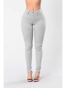 Women's Slimming Stretch Denim Jeans - 灰色 - 查看 4