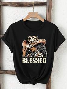 Camiseta de Mujer Estilo Primavera-Verano - Negro - Ver 1
