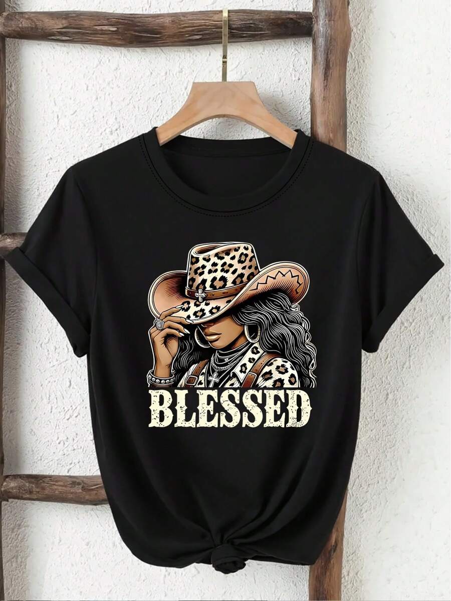 Camiseta de Mujer Estilo Primavera-Verano - Negro - Ver 1