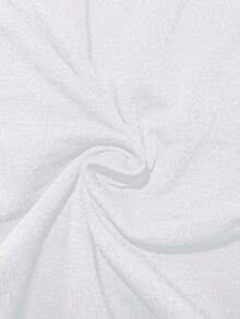 SUPPORT TEAM Women's Comfortable Solid Color T-Shirt - White - View 4
