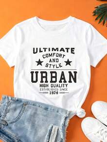 Women's 100% Cotton T-Shirt - Work Harder, Be Stronger - Suitable For The Office, Casual Daily Wear And Team-Building Activities - Breathable And Sweat-Wicking - Excellent Gift For Family And Business - Essential For Labor Day And Other Special Occasions. - 白色 - 查看 7