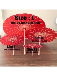 1个红色纸伞装饰，婚礼纸伞装饰道具，新娘礼物派对装饰，非常适合婚礼仪式、婚礼拍照道具、背景装饰 - 多色 - 查看 3