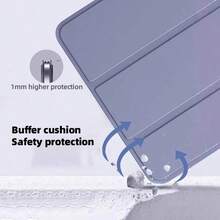Ốp bảo vệ gập ba chân, tương thích với iPad thế hệ 11, ốp A16, vỏ mềm TPU mờ chống sốc/chống rơi/đơn giản/thường ngày/bán chạy, ốp bảo vệ máy tính bảng gập, tương thích với iPad Air 11, tương thích với iPad thế hệ thứ 8 10.2 inch và thế hệ thứ 9 10.2 inch. - Bụi tím - Xem 4