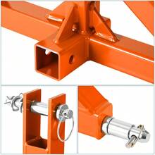 2-Inch 3-Point Drawbar Adapter, Compatible With Cat 1 Tractor Trailer, 3-Point Hitch Receiver, Trailer Ball Mount, Standard Category Tractors - A - View 3