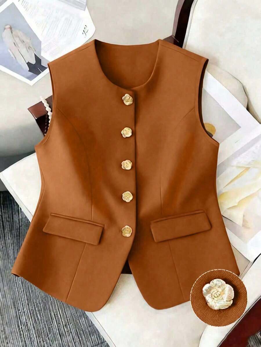 Camiseta sin mangas casual para mujer de talla grande, adecuada para fiestas, reuniones, calle, estilo chino, resort, Día de San Patricio, Pascua, Día de San Valentín, Acción de Gracias, Navidad, cómoda, versátil, estilizadora, primavera/verano, Dí - Naranja - Ver 1