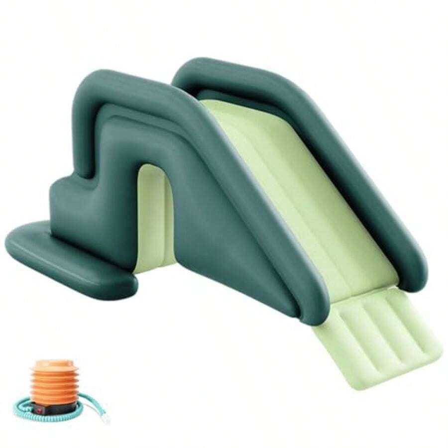 Tobogán acuático Inflable de PVC con Bomba de Aire Tobogán Piscina para jardín Interior y Exterior Verde - Verde - Ver 1
