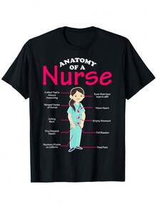 RN LVN Nursing Graduate Gift T-Shirt, Unisex Casual Cotton Crew Neck Outdoor T-Shirt, Men's Summer Short Sleeve, Slightly Stretchy, 100% Cotton, Sizes S-XXXL - 黑色 - 查看 6