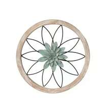 1pc Wooden 3D Round Flower Frame Wall Decor, Home & Garden Ornament - 111 - View 8