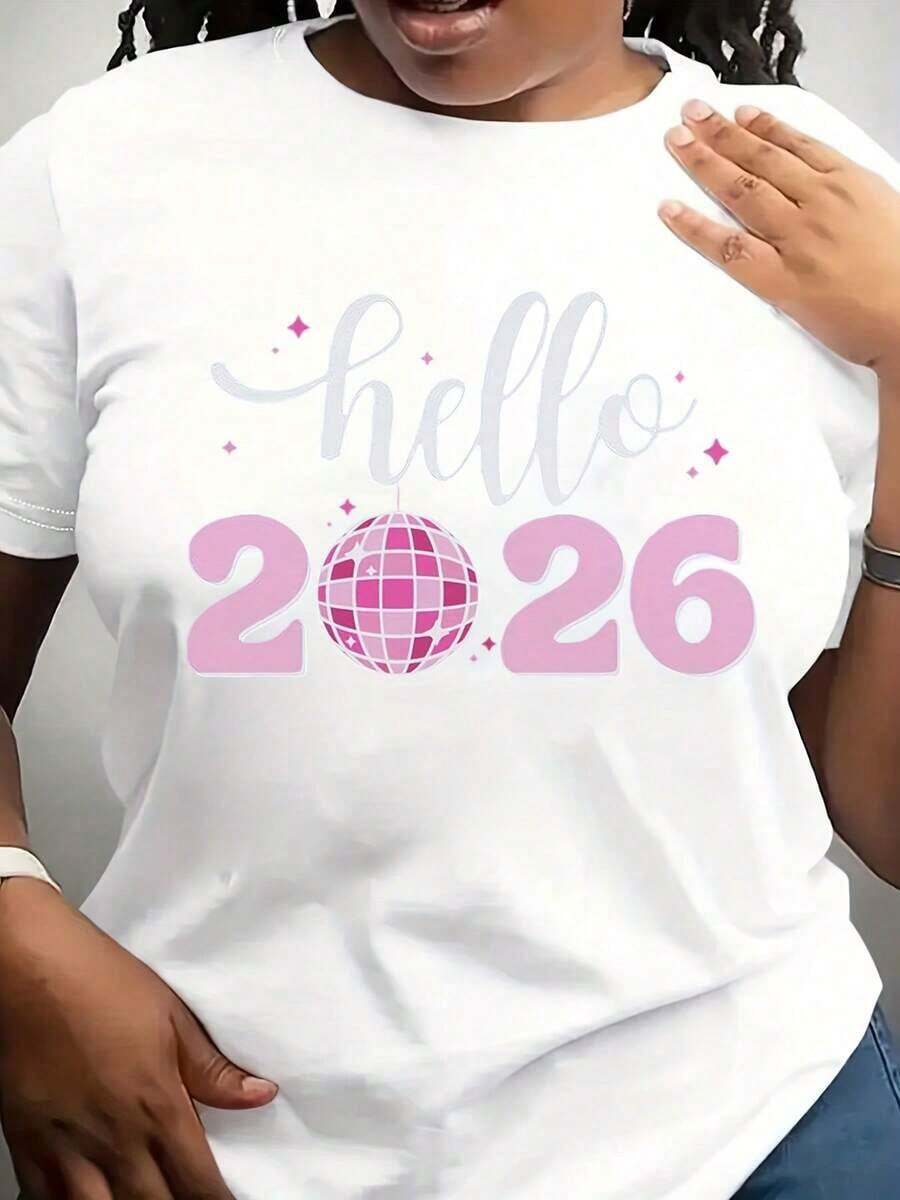 Suave, transpirable y ligero para comodidad durante todo el día. Camiseta Hello Daily WearShirt, Camiseta New Year Daily WearShirt, Camiseta Retro Disco Ball, Camiseta Happy New Years Daily WearShirt, Camiseta Cute New Year, Camiseta para Fiesta de Año Nuevo en Familia. Cuello redondo clásico con un corte relajado que favorece todas las formas del cuerpo y es fácil de combinar con jeans, shorts y leggings. - Blanco - Ver 1