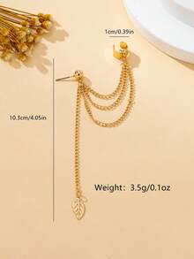 1 đôi bông tai tua rua tối giản thời trang dành cho nữ, bông tai kẹp sành điệu phù hợp để đeo hàng ngày và đi du lịch, không kèm hộp. - Vàng - Xem 6