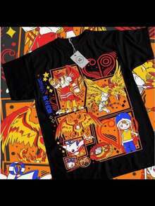 1 Piece Vintage Special Anime Love T-Shirt, Japanese Anime T-Shirt, Manga Gift T-Shirt, 180g 100% Cotton - 黑色 - 查看 9