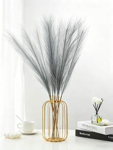 10-Piece Set Of Brown Large Fluffy Imitation Dandelion And Reed Grass, Bohemian Style Farmhouse Home Decor, Vase Filling Display, Living Room And Bedroom Home Decorations, Wedding Bride Party Decoration, Autumn Thanksgiving Decoration - Multicolor - View 6