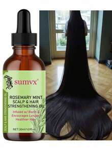 100% Pure Natural Rosemary Hair Oil - Moisturizing And Smoothing, Suitable For All Hair Types, Especially For Dry Hair And Scalp Care - 1.01 Oz/30 Ml, Natural Hair Care | Smoothing Hair Care | Moisturizing Benefits, Hair Care Products. - 30毫升 - 查看 4