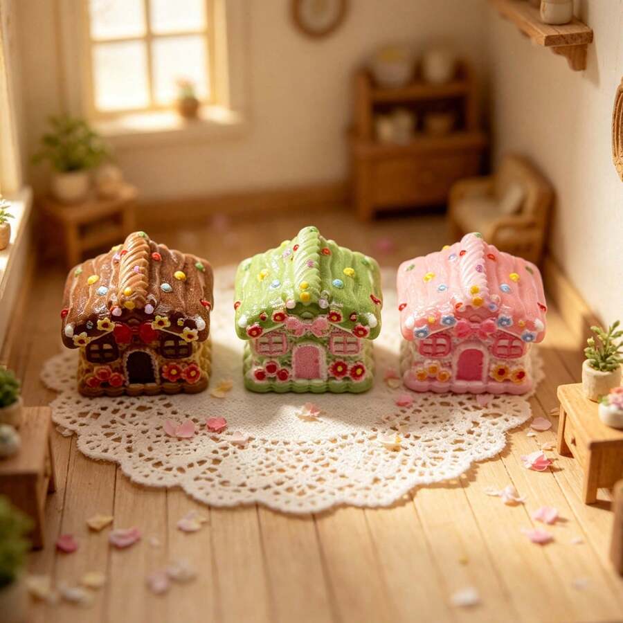 15件/12件/9件/6件/3件迷你溫馨小屋娃娃屋景觀裝飾擺件,樹脂鑰匙圈吊墜DIY配件,逼真模型,娃娃屋裝飾,微縮模型,小禮物 - 溫馨小屋 - 查看 1