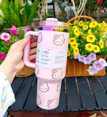 SANRIO 40 Oz Tumbler Stainless Steel Coffee Mug Cup Insulated Portable Vacuum Travel Tumbler With Handle Lid Straw Water Bottle Stanleyss - Multicolor - View 16
